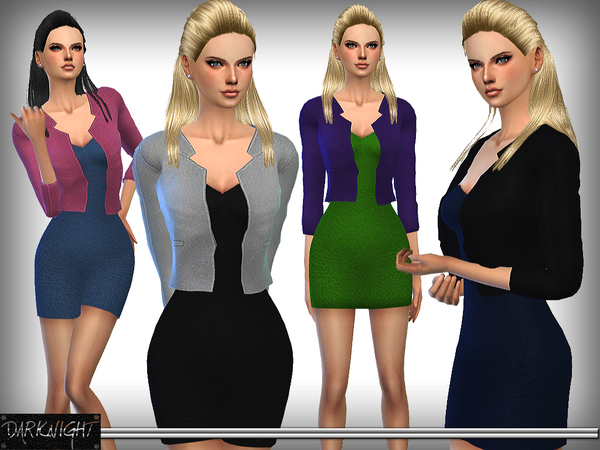 Sims 4 Luxe Dress with Short Blazer by DarkNighTt at TSR