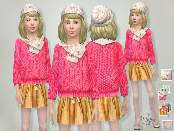 Sims 4 Pink in the Autumn Set by lillka at TSR