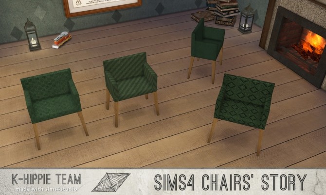 Sims 4 Ekai Chairs serie in Green & in Brown at K hippie