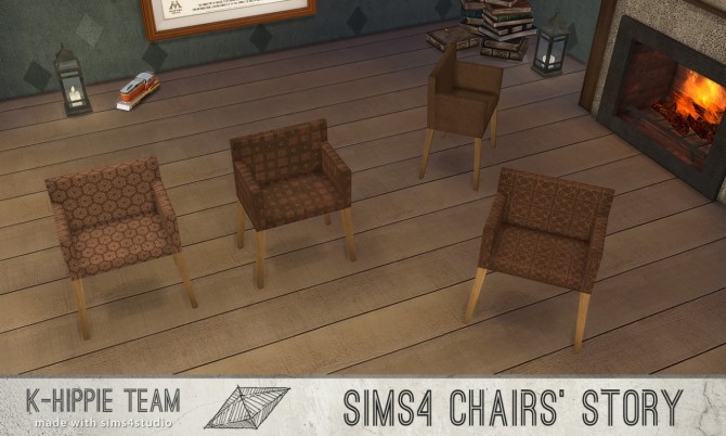 Sims 4 Ekai Chairs serie in Green & in Brown at K hippie