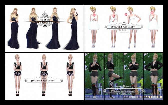 Sims 4 20 single sim pose sets ingame ver. update at Flower Chamber