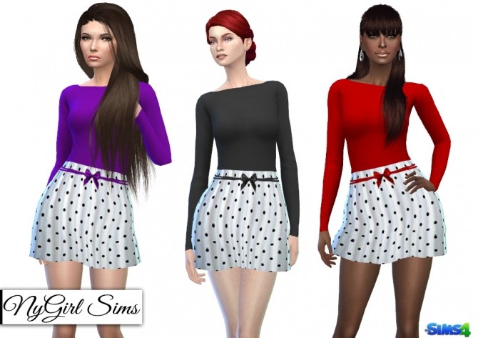 Sims 4 Backless Polka Dot Dress at NyGirl Sims