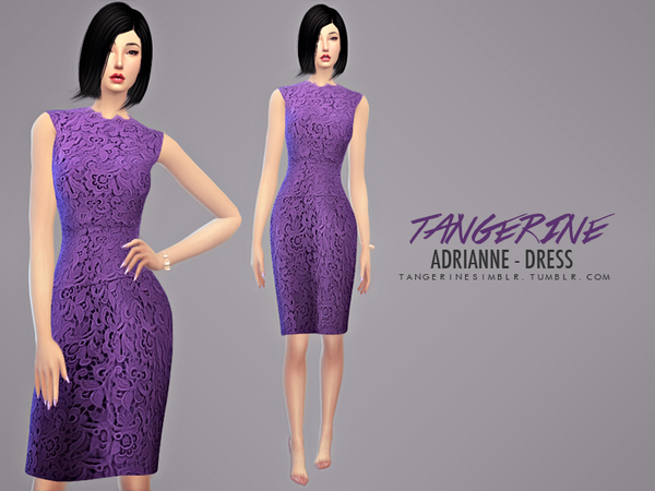 Sims 4 Adrianne dress by tangerine at Sims Fans