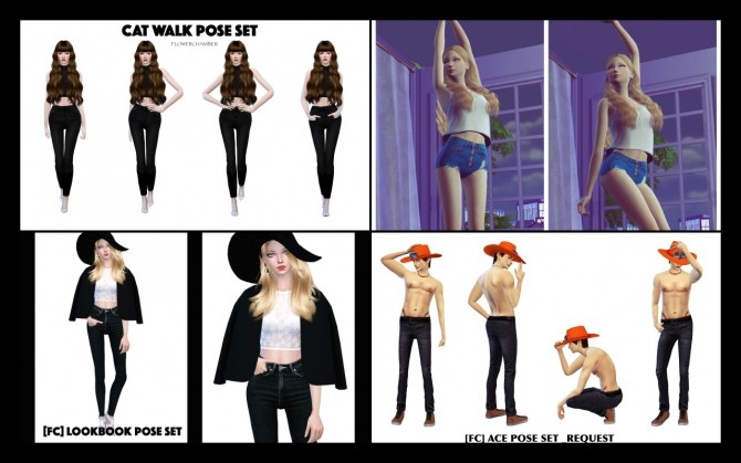 Sims 4 20 single sim pose sets ingame ver. update at Flower Chamber