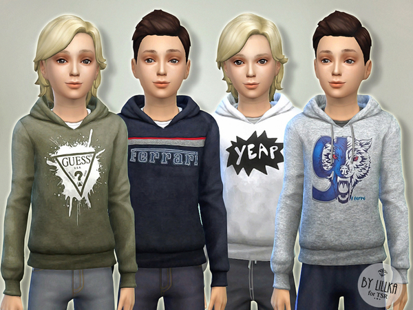 Sims 4 Hoodie for Boys P04 by lillka at TSR