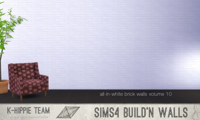 Sims 4 7 Brick Walls All White volume 10 at K hippie