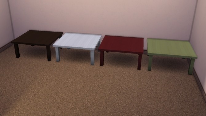Sims 4 Set of modern tables and chair by necrodog at Mod The Sims