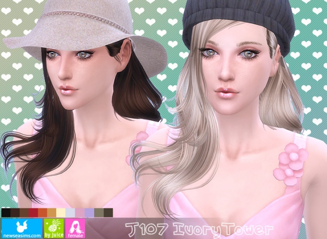 J107 Ivory Tower hair (Pay) at Newsea Sims 4 » Sims 4 Updates