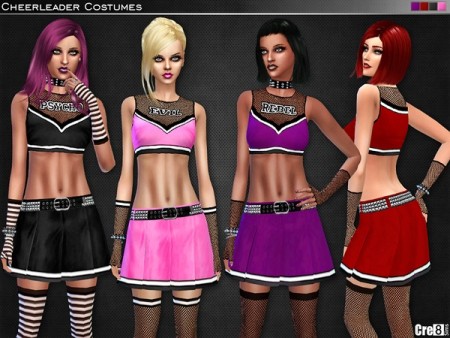 Rebel Cheerleader Costume Set by Cre8Sims at TSR » Sims 4 Updates