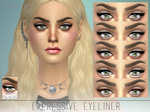 Sims 4 Expressive Eyeliner N14 by Pralinesims at TSR