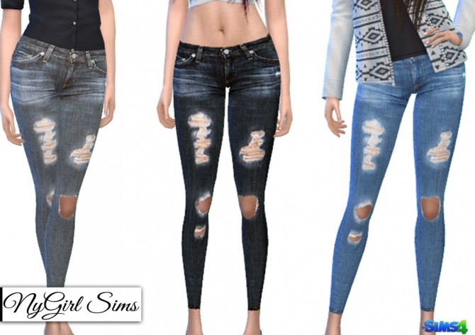 Sims 4 Seven Year and Fourteen Year Rip Jeans FIX at NyGirl Sims