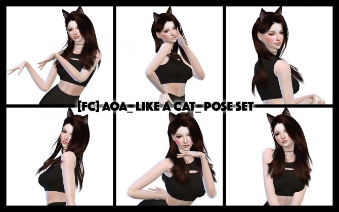 Sims 4 AOA Like A Cat pose set at Flower Chamber