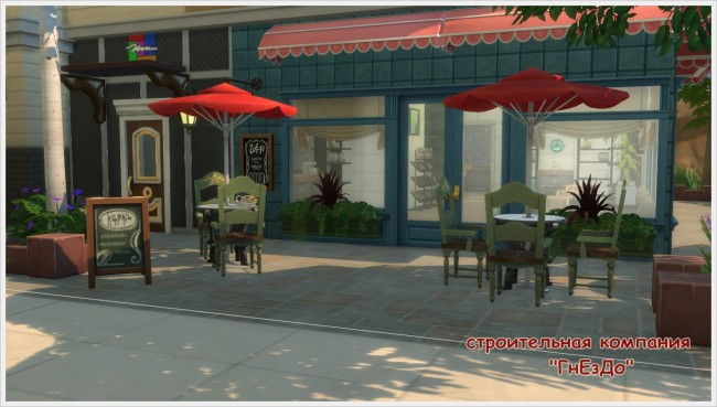 Sims 4 Around the corner cafe at Sims by Mulena