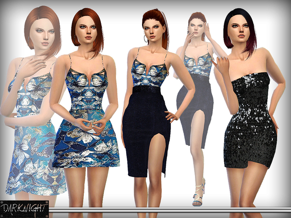 Sims 4 SET 08 Fall 15 (2 dresses, skirt, top) by DarkNighTt at TSR