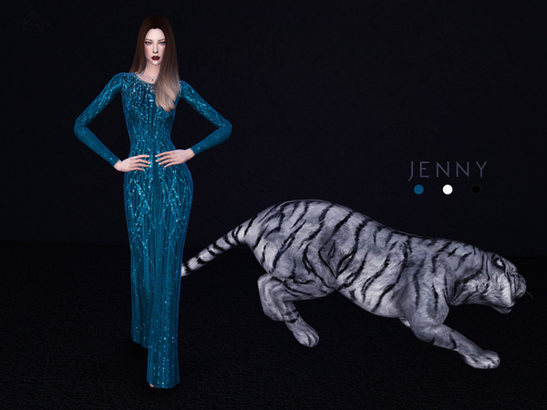 Sims 4 JENNY Evening Gown by starlord at TSR
