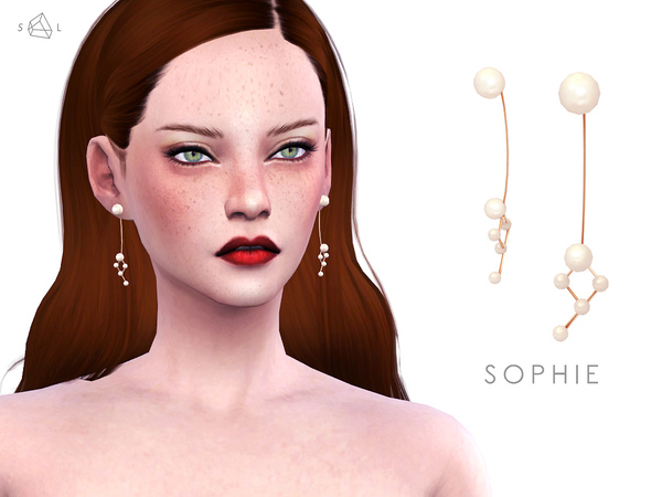 Sims 4 SOPHIE Gold Pearl Earrings by starlord at TSR