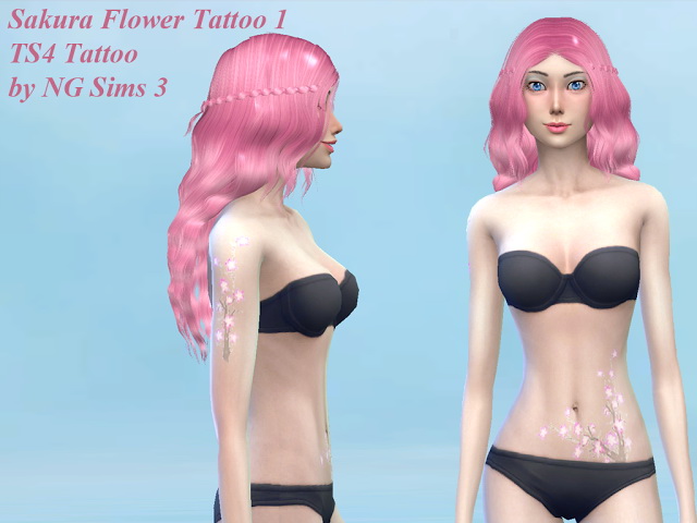Sims 4 Sakura Flower Tattoo at NG Sims3
