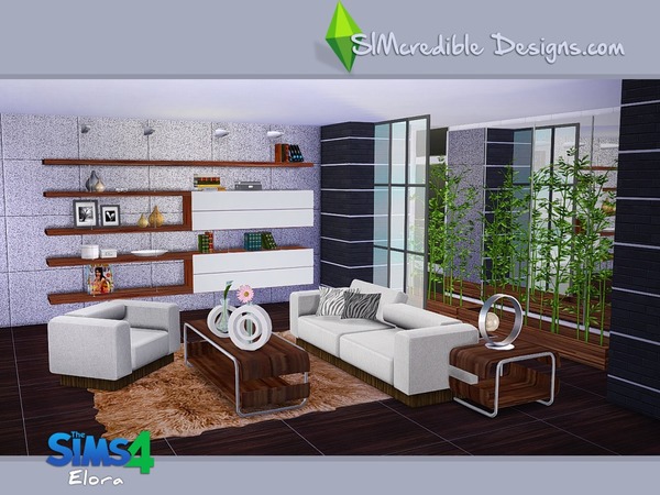 Sims 4 Elora living by SIMcredible! at TSR