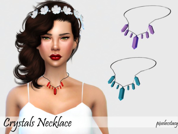 Sims 4 Crystals Necklace by pixelecstasy at TSR