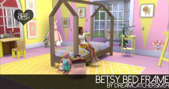 Sims 4 Betsy Bed Frame at DreamCatcherSims4