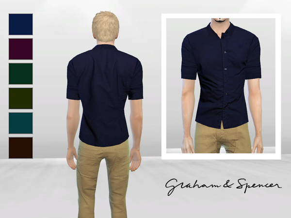 Classic Harvey Button-Up Shirt by McLayneSims at TSR » Sims 4 Updates