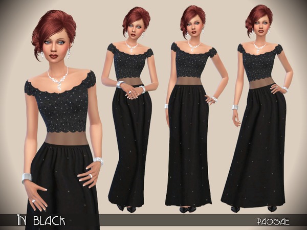 Sims 4 inBlack dress by Paogae at TSR