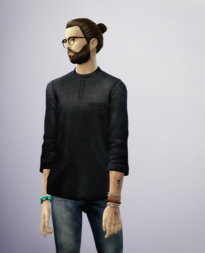 Sims 4 Henry neck shirt retexture at Rusty Nail