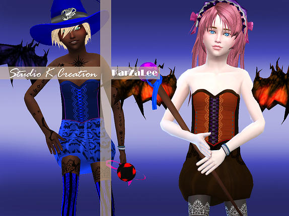 Sims 4 Little Witch set for kids at Studio K Creation