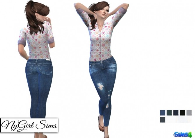 Sims 4 Seven Year and Fourteen Year Rip Jeans FIX at NyGirl Sims