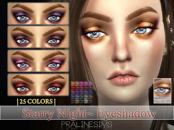 Sims 4 Starry Night Eyeshadow N13 by Pralinesims at TSR