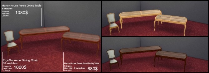 Sims 4 TS2 to TS4 Manor Dining Set by Elias943 at Mod The Sims