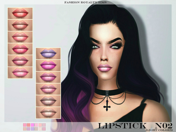 Sims 4 FRS Lipstick N02 light colors by FashionRoyaltySims at TSR