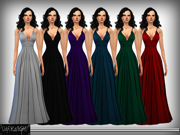 Sims 4 Silk Evening Gown by DarkNighTt at TSR