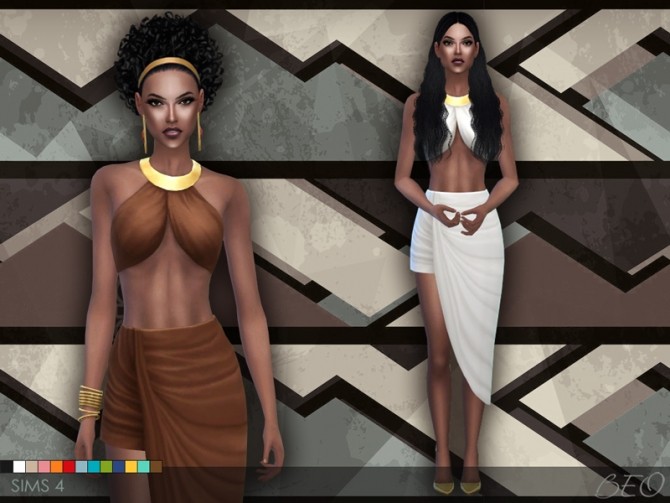 Sims 4 Draped skirt and top at BEO Creations
