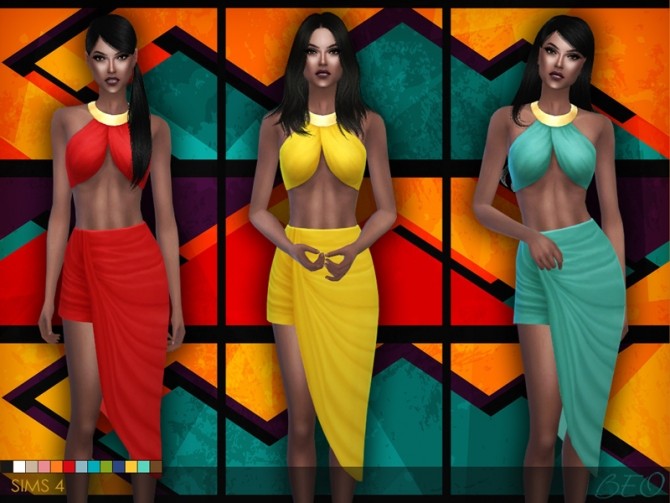 Sims 4 Draped skirt and top at BEO Creations