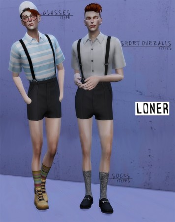 Short overalls, glasses and socks at Loner