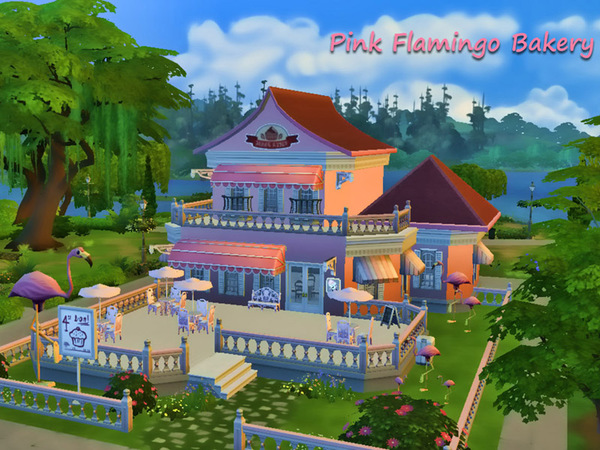 Sims 4 Pink Flamingo Bakery by kinder10000 at TSR