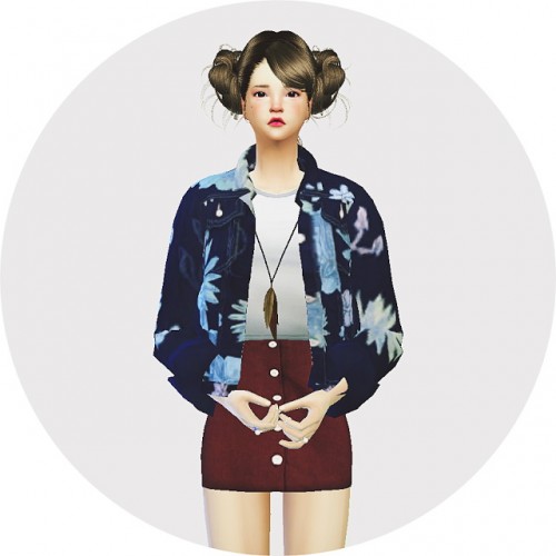 Flower denim ACC jacket at Marigold » Sims 4 Updates