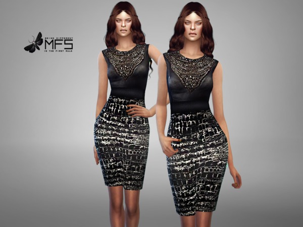 Sims 4 MFS Dahlia Dress by MissFortune at TSR