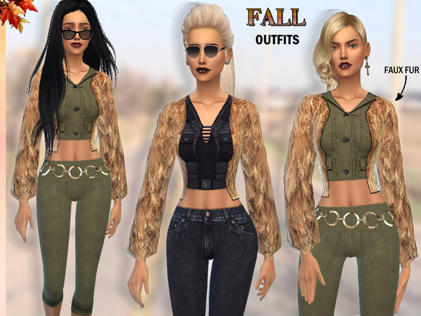 Sims 4 Fall Outfits by Puresim at TSR