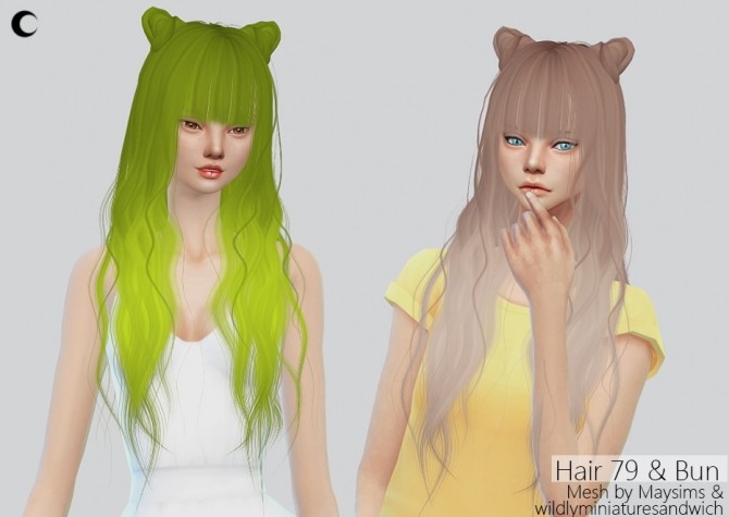 Sims 4 Hair #79 & Buns edit at Kalewa a