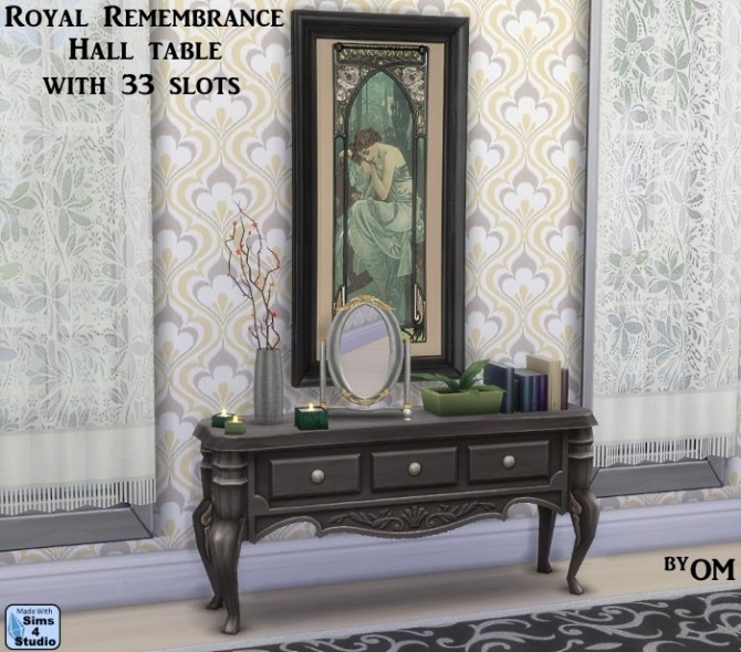 Sims 4 Royal Remembrance Hall Table more slots at Sims 4 Studio