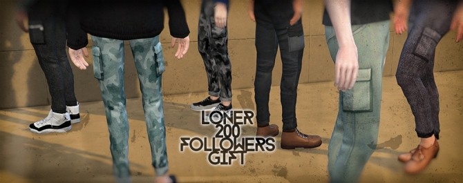 Sims 4 Loner Collar Jacket & Cargo Pants at Loner