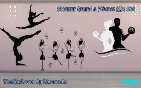 Sticker Ballet & Fitness Mix set by Limoncella at The Sims Lover