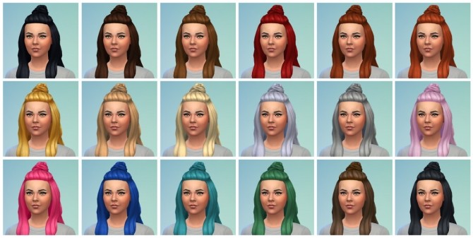 Sims 4 Half up half down hair at Jool’s Simming