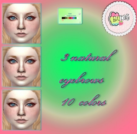 3 Natural eyebrows + Rainbow background at Eluney Design