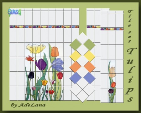 Tile set Tulips by AdeLanaSP at Mod The Sims