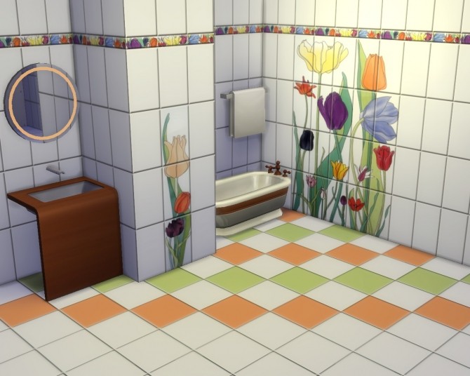 Sims 4 Tile set Tulips by AdeLanaSP at Mod The Sims
