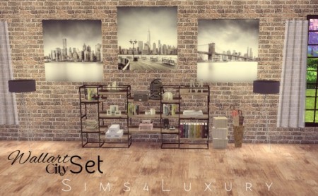 Square Wallart City set at Sims4 Luxury