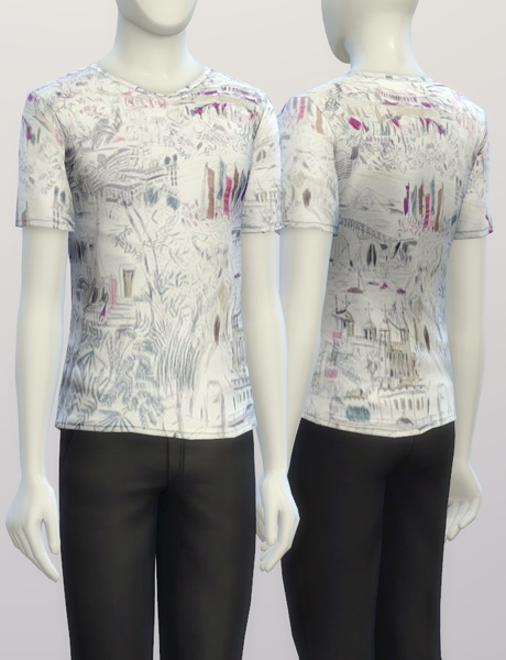 Sims 4 Designer printed t shirts for males at Rusty Nail